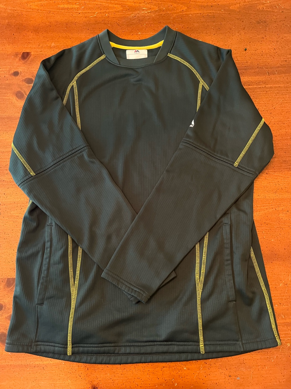 Boys' Majestic Forest Green and Gold Baseball Practice Pullover - Size XL